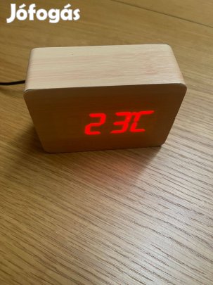 Flying Tiger fa hatású digitális ébresztőóra LED kijelző, hőmérővel