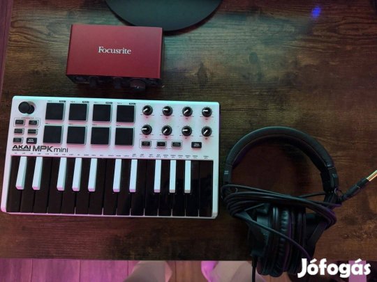 Focusrite Solo 3rd Gen usb hangkártya + Akai mpk mini mkii billentyű