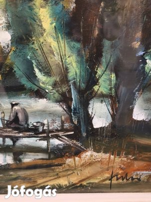 Fodor József festmény horgász 