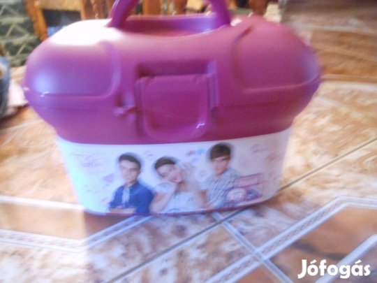 Fogantyús violetta müanyag tároló doboz csajszis kincseknek
