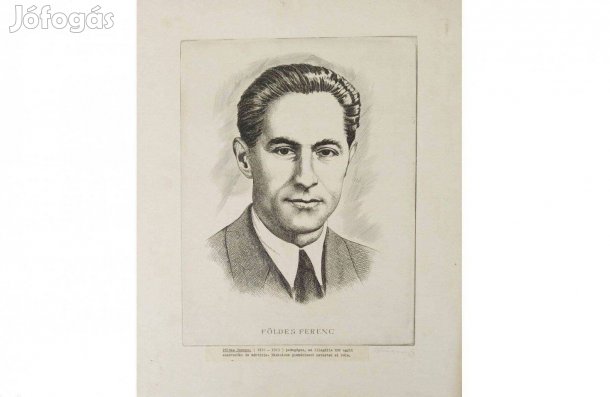 Földes Ferenc magyar nyelvtanár, filozófus, író portréja. Rézkarc