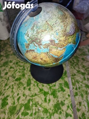 Földgömb 25 cm hegy-vízrajzi magassági-mélységi színezéssel