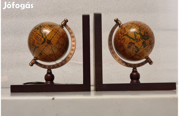 Földgömbös könyvtámasz szett 33 cm