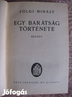 Földi Mihály: Egy barátság története, regény - könyv