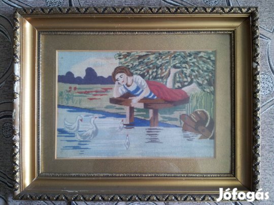 Folyóparti életkép goblein