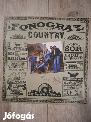 Fonográf Country bakelit lemez 