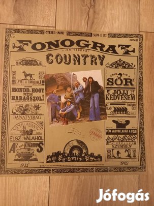 Fonográf Country bakelit lemez 