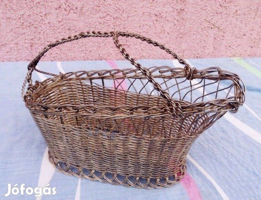 Fonott ezüstözött italtartó kosárka, tökéletes állapotban