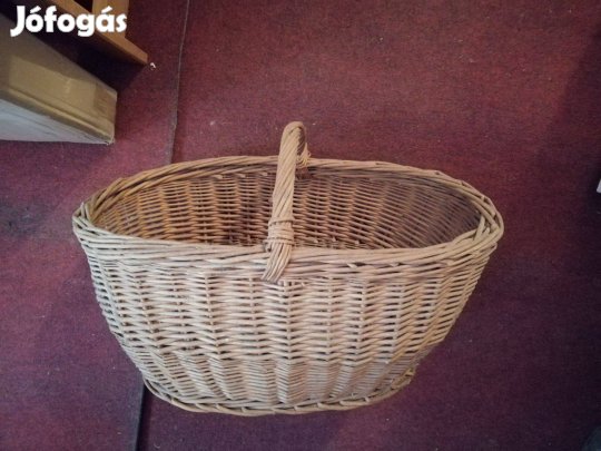 Fonott fűzvessző kosár nagy méretű tojásos kar kosár gombászni ?