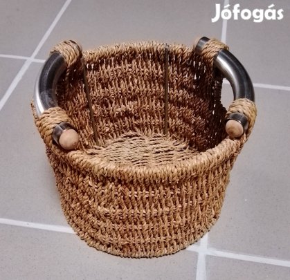 Fonott kosár fém fogantyúval , kaspó