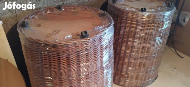 Fonott kosár nagyméretű görgős tároló dekoráció 