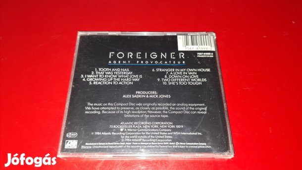 Foreigner Agent provocateur Cd 1985 Germany