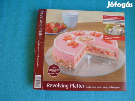 Forgó üvegtál, tálca, tortatál, sajtkínáló eladó