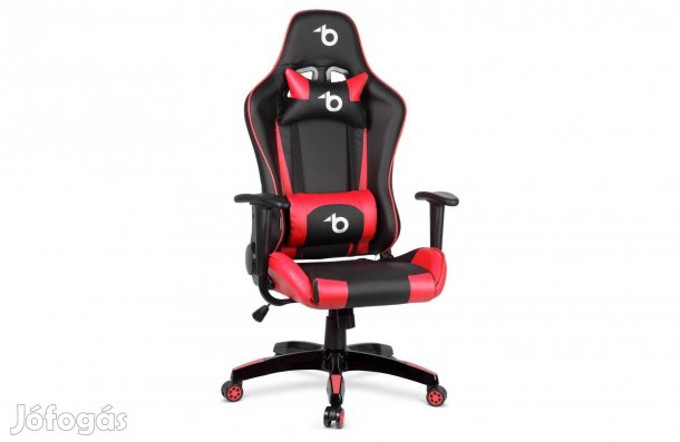 Forgószék Gamer szék - derékpárnával, fejpárnával Fekete piros