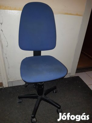 Forgószék légrugós, görgős kék kárpittal
