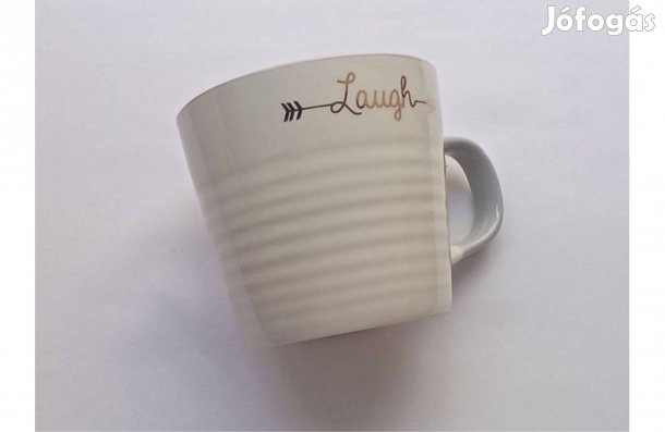 Formatervezett bögre arany felirattal: Laugh * Ajándékozható * 450 Ft