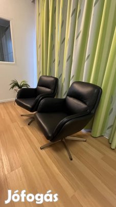 Fotel 2db eladó! Forgós, fekete műbőr, Jysk márka, egyben 12.000Ft