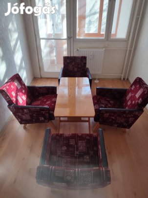 Fotel szett dohányzó asztallal Újszerű Retro