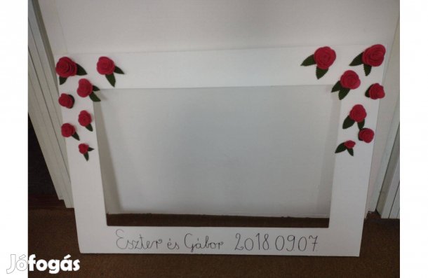 Fotó fénykép keret filc rózsákkal átfesthető - esküvői
