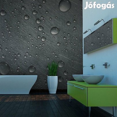 Fotótapéta - Acél felület vízcseppek