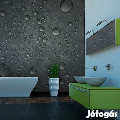 Fotótapéta - Acél felület vízcseppek