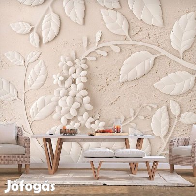 Fotótapéta - Bézs papír virágok