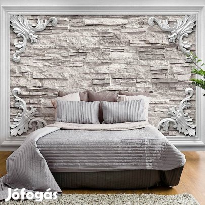 Fotótapéta - Bézs téglák keretben