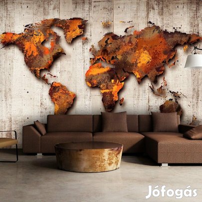Fotótapéta - Bronz világtérkép