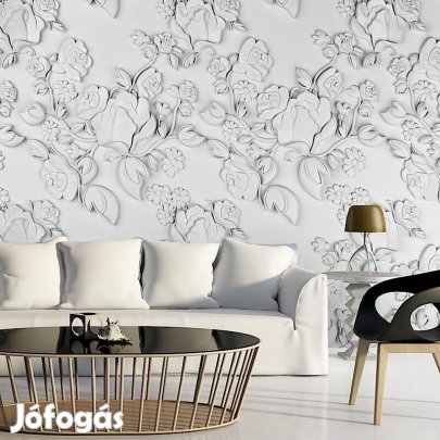 Fotótapéta - Fehér rózsa díszítés