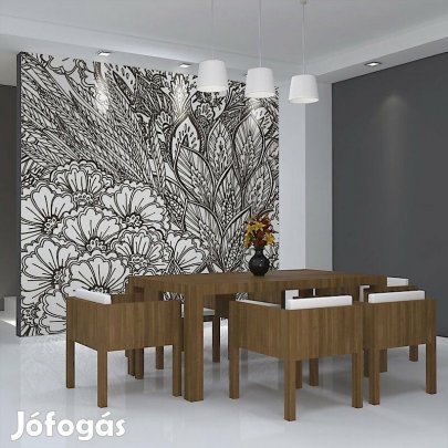 Fotótapéta - Fekete-fehér mezei virágok