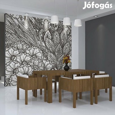 Fotótapéta - Fekete-fehér mezei virágok