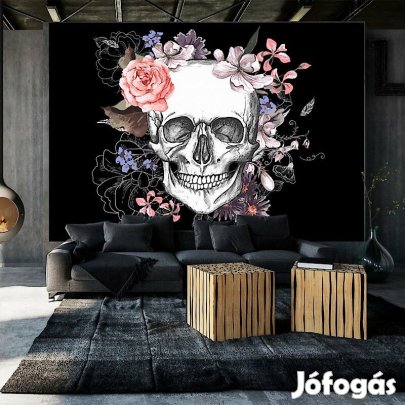 Fotótapéta - Koponya és virágok