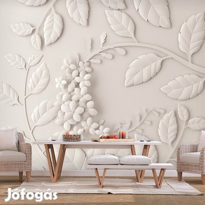 Fotótapéta - Krém papír virágok