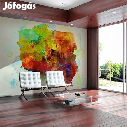 Fotótapéta - Lengyelország színes térképe