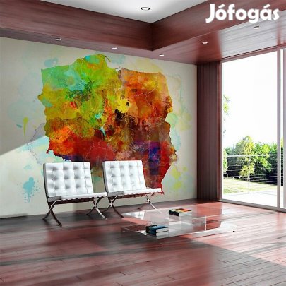 Fotótapéta - Lengyelország színes térképe