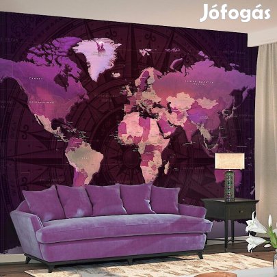 Fotótapéta - Lila világtérkép
