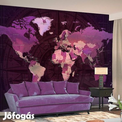 Fotótapéta - Lila világtérkép