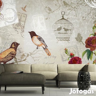 Fotótapéta - Madarak és virágok