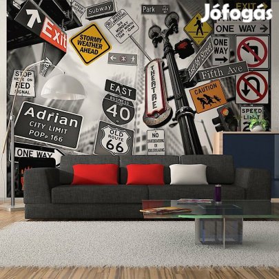 Fotótapéta - NYC jelek monokróm háttér