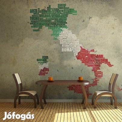 Fotótapéta - Olaszország térképe városnevekből 2