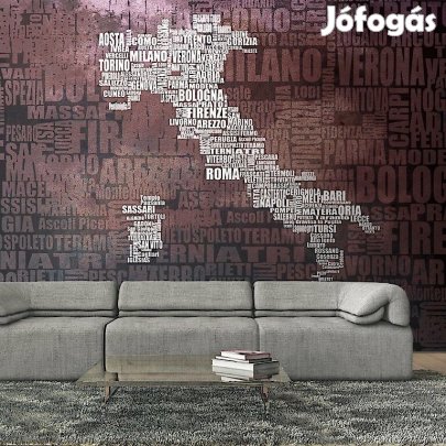 Fotótapéta - Olaszország térképe városnevekből