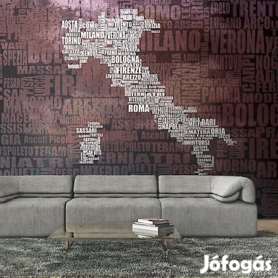 Fotótapéta - Olaszország térképe városnevekből