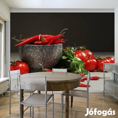 Fotótapéta - Piros paprikák és paradicsomok