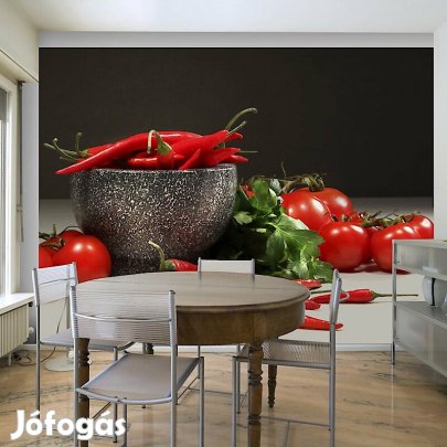 Fotótapéta - Piros paprikák és paradicsomok