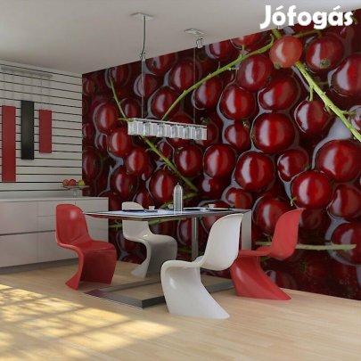 Fotótapéta - Piros ribiszke fürdött a vízben