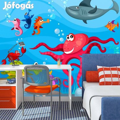 Fotótapéta - Polip és cápa gyerekszoba poszter