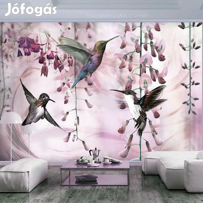 Fotótapéta - Repülő rózsaszín kolibrik