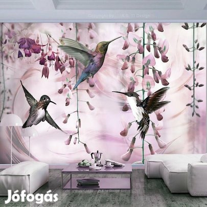 Fotótapéta - Repülő rózsaszín kolibrik