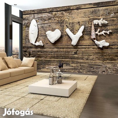 Fotótapéta - Szerelem deszka háttéren