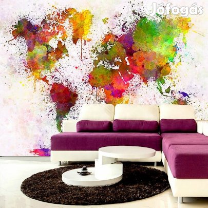 Fotótapéta - Színes festékpacás világtérkép